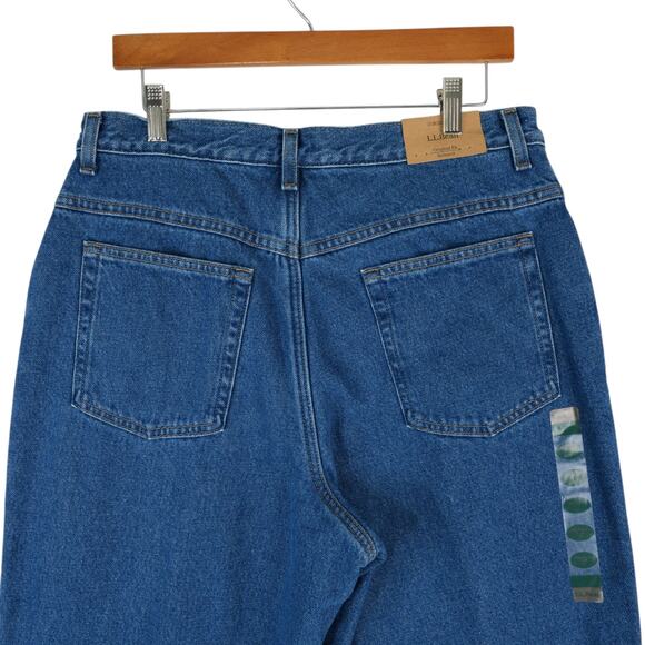 LL Bean Jeans Womens 14MT Original Fit Relaxed Blue Fleece Lined Denim Gorpcore - Picture 5 of 13